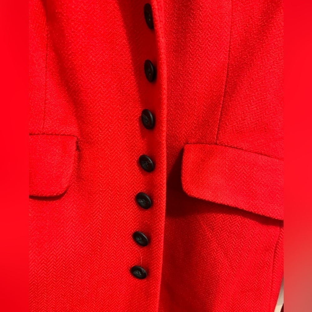 FREE PEOPLE Up The Hill Mid Length Coat Jacket Red Plaid Interior VINTAGE - Picture 4 of 9